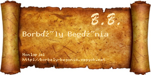 Borbély Begónia névjegykártya